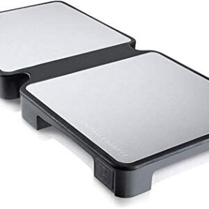 HotMat Connect Food Warmer Tray - Foldable with Silicone and Adjustable Temperature - Modular Compact Warming Plate for Home Dinners, Parties and Buffets - Grey, 2-Dish (1-Pack)