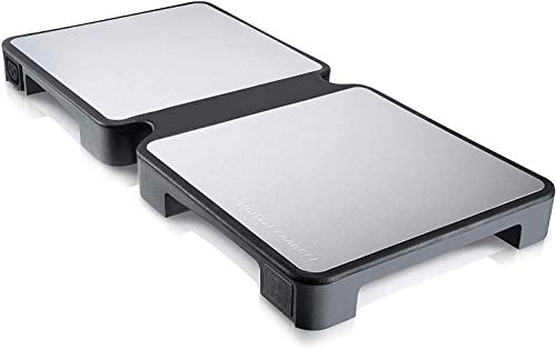 HotMat Connect Food Warmer Tray - Foldable with Silicone and Adjustable Temperature - Modular Compact Warming Plate for Home Dinners, Parties and Buffets - Grey, 2-Dish (1-Pack)