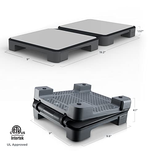 HotMat Connect Food Warmer Tray - Foldable with Silicone and Adjustable Temperature - Modular Compact Warming Plate for Home Dinners, Parties and Buffets - Grey, 2-Dish (1-Pack)