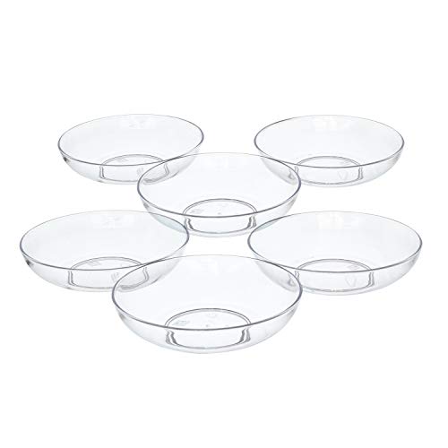 Royal Imports 6" Clear Plastic Saucer Plant Drip Tray, Low Pie Plate, Floral Flower Dish, Wedding, Party, Home and Holiday Decor, 6 Pack