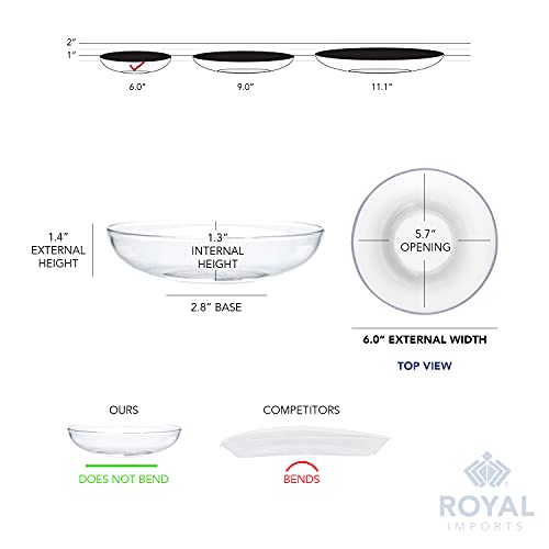 Royal Imports 6" Clear Plastic Saucer Plant Drip Tray, Low Pie Plate, Floral Flower Dish, Wedding, Party, Home and Holiday Decor, 6 Pack