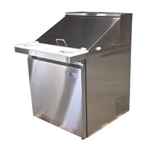 commercial refrigerated sandwich prep table 1-door 27" nsf 5.7cf (stainless steel, 27.5"l, x 29.5"w, x 42.5"h) scl-m1