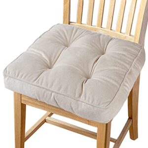 big hippo chair pads square chair cushion with ties soft thicken seat pads cushion pillow for office,home or car sitting 17" x 17"(beige)