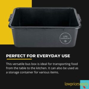 6 PACK 20" x 15" x 7" Black Polypropylene Bus Plastic Restaurant Dishwasher Tub