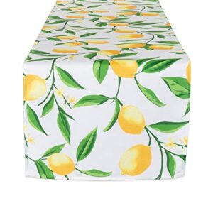 dii lemon bliss outdoor tabletop, collection stain resistant & waterproof, table runner, table runner, 14x72