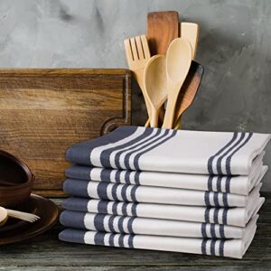 Urban Villa Kitchen Towels (20x30 Inches 6 Pack) Extra Large Premium Dish Towels for Kitchen Blue & White Dish Cloths Highly Absorbent 100% Cotton Kitchen Hand Towels with Hanging Loop Tea Towels
