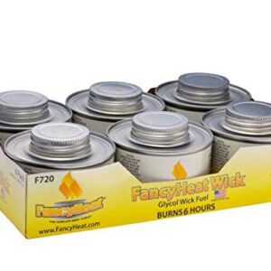 Fancy Heat, Clean Burning Chafing Dish Fuel with Minimal Odor and Soot, "6 Pack", 6 Hour 8oz, Yellow Label