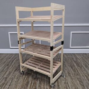 FixtureDisplays® 4-Tier Bakery Bread Rack with Angled Shelves Wooden Display Rack Bread Store Rack 30X18X55" 101143-NF