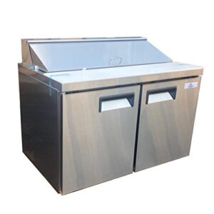 commercial refrigerated sandwich prep table 2-door 48" nsf stainless steel 115v size 48" width temp 33f-41f xsp-48