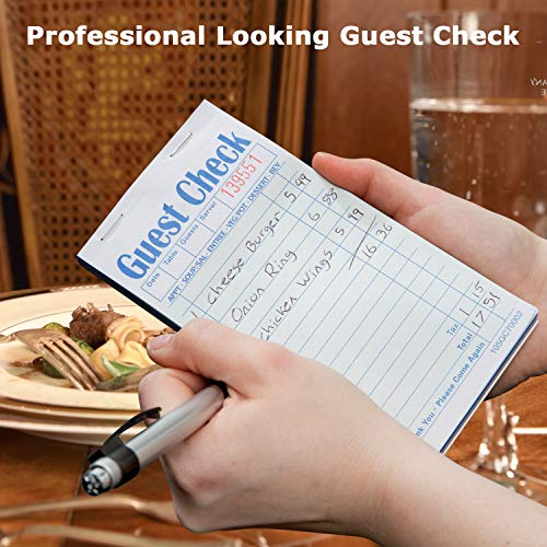 FMP Brands Double Part Guest Check Pads for Restaurants, Perforated 2 Part Green and White Carbonless Check Book for Bars, Cafes and Restaurant Orders, 10 Pads, 50 Sheets/Pad