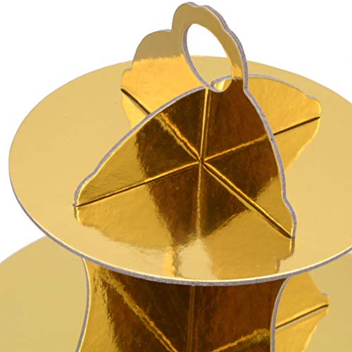 My Party Time 3-Tier Cardboard Gold Cupcake Stand/Tower 2-Set (Available in 10 Colors)