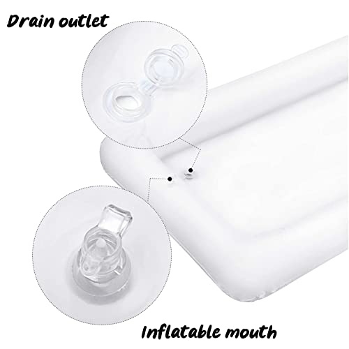 HBlife 3 PCS Inflatable Serving Bar, Salad Ice Tray Food Drink Containers with Drain Plug and 1 Hand Air Pump, Inflatable Buffet Cooler for Party Supplies