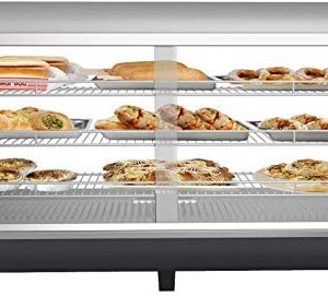 KoolMore - HDC-6C Commercial 48" Countertop Food Warmer Display Case Merchandiser with LED Lighting and Front Sliding Door - 6.5 cu.ft.,Black