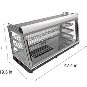 KoolMore - HDC-6C Commercial 48" Countertop Food Warmer Display Case Merchandiser with LED Lighting and Front Sliding Door - 6.5 cu.ft.,Black