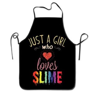 dzglobal funny slime apron for girl children s day gifts, waterproof home kitchen cooking aprons bib