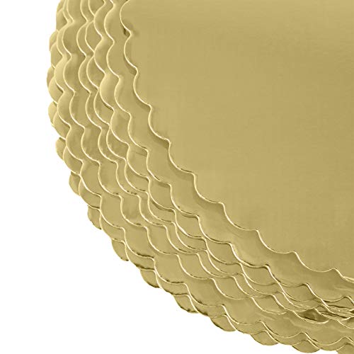 ONE MORE [25pcs] 10" Gold Cakeboard Round,Disposable Cake Circle Base Boards Cake Plate Round Coated Circle Cakeboard Base 10inch,Pack of 25