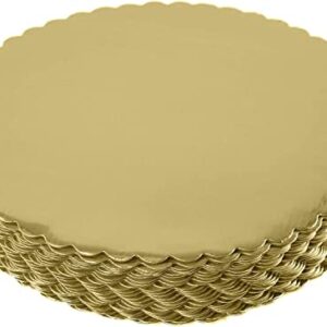 ONE MORE [25pcs] 10" Gold Cakeboard Round,Disposable Cake Circle Base Boards Cake Plate Round Coated Circle Cakeboard Base 10inch,Pack of 25