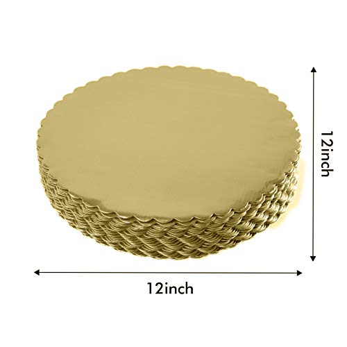 [25pcs] 12" Gold Cakeboard Round,Disposable Cake Circle Base Boards Cake Plate Round Coated Circle Cakeboard Base 12inch,Pack of 25