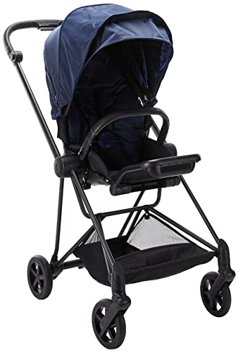 Cybex Mios 2 Complete Stroller, One-Hand Compact Fold, Reversible Seat, Smooth Ride All-Wheel Suspension, Extra Storage, Adjustable Leg Rest, XXL Sun Canopy, in Indigo Blue with Chrome/Black Frame