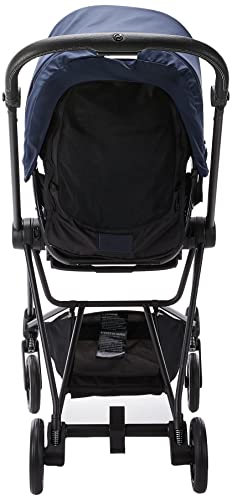 Cybex Mios 2 Complete Stroller, One-Hand Compact Fold, Reversible Seat, Smooth Ride All-Wheel Suspension, Extra Storage, Adjustable Leg Rest, XXL Sun Canopy, in Indigo Blue with Chrome/Black Frame