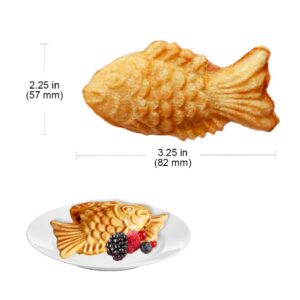 ALDKitchen Taiyaki Maker | Fish-Shaped Waffle Iron | Nonstick (6 Pcs Mini (Closed-Mouth Fish))