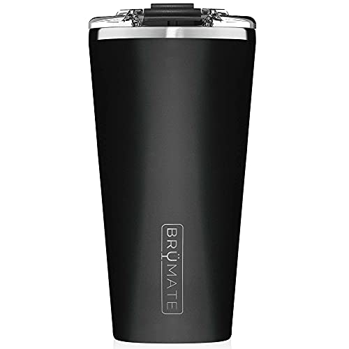 BrüMate Imperial Pint - 20oz 100% Leak-Proof Insulated Tumbler with Lid - Double Wall Vacuum Stainless Steel - Shatterproof - Travel & Camping Tumbler for Beer, Cocktails, Coffee & Tea (Matte Black)