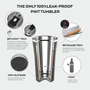 BrüMate Imperial Pint - 20oz 100% Leak-Proof Insulated Tumbler with Lid - Double Wall Vacuum Stainless Steel - Shatterproof - Travel & Camping Tumbler for Beer, Cocktails, Coffee & Tea (Matte Black)