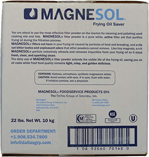 Magnesol Fryer Filter Powder | Dallas Group | Deep Fryer FryPowder | Save Fryer Oil, Extend Oil Life, Fry Oil Filtration, Variable Sizes (2x22lb)