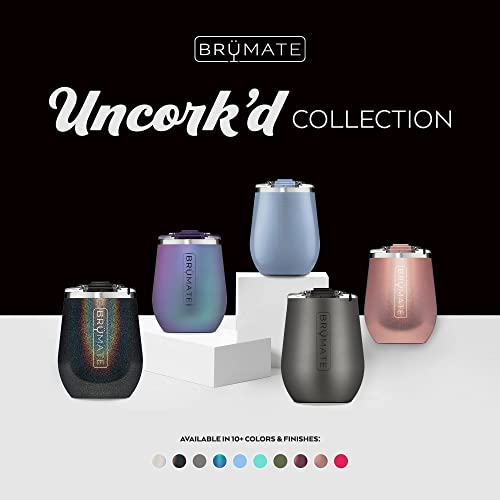 BrüMate Uncork'd XL 14oz Insulated Wine Glass Tumbler With 100% Leak-Proof Lid - Made With Vacuum Insulated Stainless Steel (Glitter Mermaid)