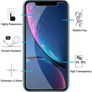 NEW'C [3 Pack] Designed for iPhone 11 and iPhone XR (6.1") Screen Protector Tempered Glass, Case Friendly Ultra Resistant