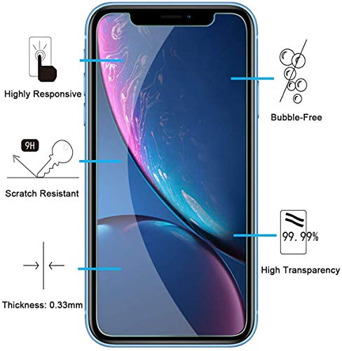 NEW'C [3 Pack] Designed for iPhone 11 and iPhone XR (6.1") Screen Protector Tempered Glass, Case Friendly Ultra Resistant
