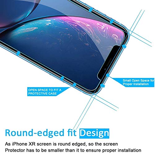 NEW'C [3 Pack] Designed for iPhone 11 and iPhone XR (6.1") Screen Protector Tempered Glass, Case Friendly Ultra Resistant