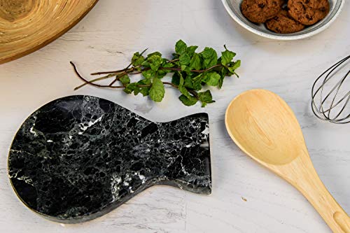 RADICALn Spoon Rest Handmade Marble Black Spatula Fork Ladle Utensil Rest Keeper - Cooking Spoon Organizer - Stove Top Chef Kitchen Tool Spoon Holder