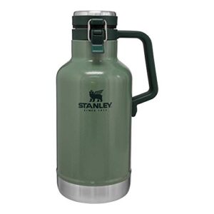 stanley classic vacuum growler, 64 oz capacity, stainless steel, hammertone green (10-01941-063)