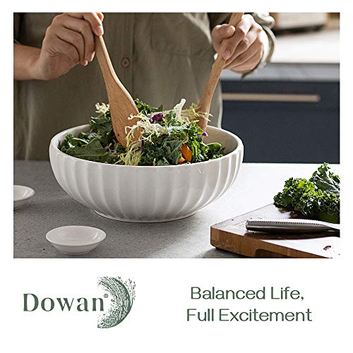 DOWAN 9.75" Large Serving Bowls - 86 oz Ceramic Salad Bowl for Kitchen, Party, Dinner, Banquet - Fruit Nut Bowls for Entertaining - Set of 2