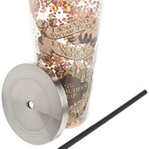 Spoontiques - Harry Potter Tumbler - Solemnly Swear Glitter Cup with Straw - 20 oz - Acrylic - Multicolored