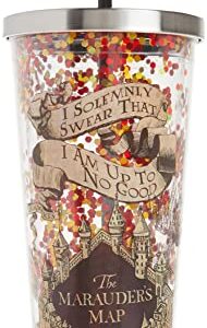 Spoontiques - Harry Potter Tumbler - Solemnly Swear Glitter Cup with Straw - 20 oz - Acrylic - Multicolored