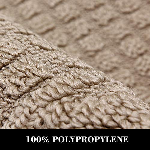 27X18 Inch Anti Fatigue Kitchen Rug Mats are Made of 100% Polypropylene Half Round Rug Cushion Specialized in Anti Slippery and Machine Washable (Beige 1 pc)