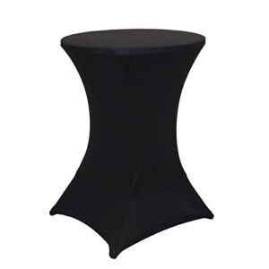 obstal cocktail table covers stretch spandex black cocktail table cover cloth for wedding, banquet and party (30"-32" diameter x 42" height,1pc)