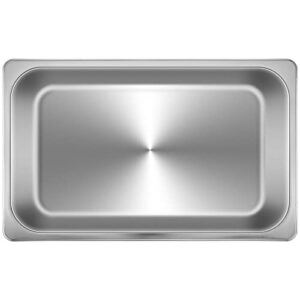 Mophorn 4 Pack Hotel Pan 3.7" Deep Steam Table Pan Full Size with Lid 20.8" L x 13" W Hotel Pan 22 Gauge Stainless Steel Anti Jam Steam Table Pan