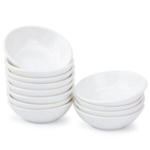 uibfcwn 12 pack soy sauce dish 3inch ceramic dipping bowls bulk, 1.2 oz white dipping sauce bowls/dishes, small dipping sauce cups for sushi ketchup olive oil appetizer