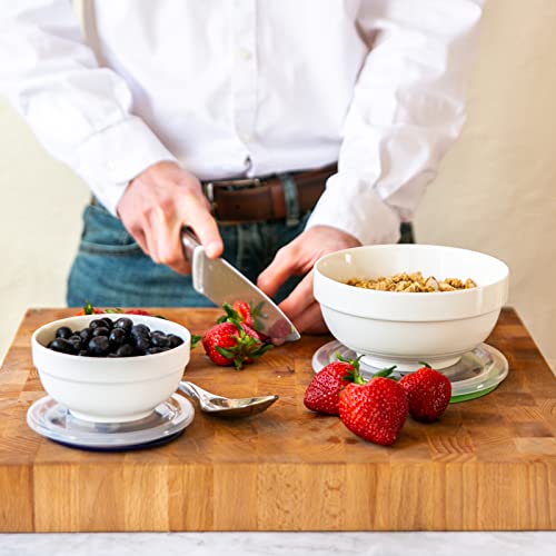 DOWAN Serving Bowls, 64/42/22/12 Oz Serving Dishes for Entertaining, White Porcelain Nesting Bowls Set, Microwave & Dishwasher Safe, Versatile Prep Bowls for Fruit Salad Pasta Ice Cream Dessert Cereal