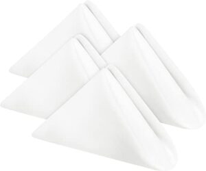 utopia home [24 pack, white] cloth napkins 17x17 inches, 100% polyester dinner napkins with hemmed edges, washable napkins ideal for parties, weddings and dinners