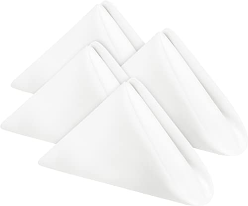 Utopia Home [24 Pack, White] Cloth Napkins 17x17 Inches, 100% Polyester Dinner Napkins with Hemmed Edges, Washable Napkins Ideal for Parties, Weddings and Dinners