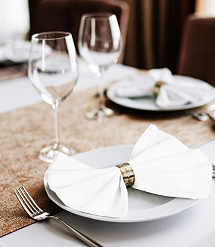 Utopia Home [24 Pack, White] Cloth Napkins 17x17 Inches, 100% Polyester Dinner Napkins with Hemmed Edges, Washable Napkins Ideal for Parties, Weddings and Dinners