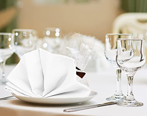 Utopia Home [24 Pack, White] Cloth Napkins 17x17 Inches, 100% Polyester Dinner Napkins with Hemmed Edges, Washable Napkins Ideal for Parties, Weddings and Dinners