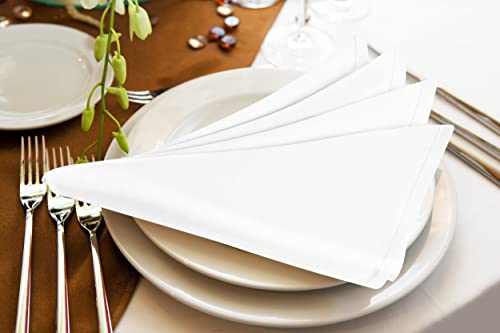 Utopia Home [24 Pack, White] Cloth Napkins 17x17 Inches, 100% Polyester Dinner Napkins with Hemmed Edges, Washable Napkins Ideal for Parties, Weddings and Dinners