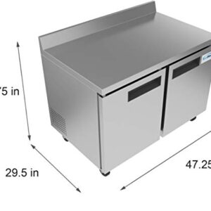 KoolMore FWT-2D-12C Commercial, Freezer Double Door, Stainless Steel