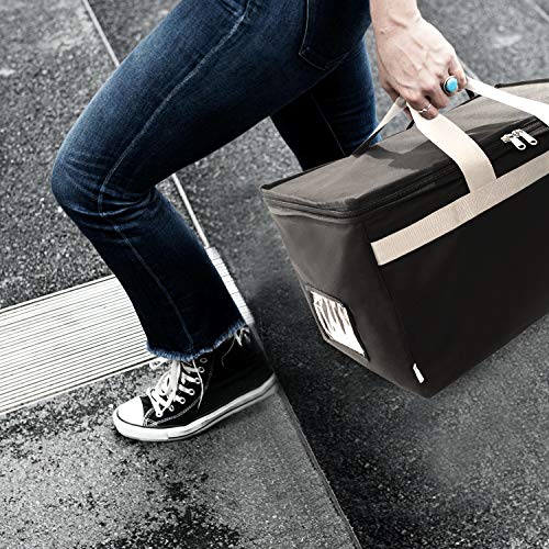 Insulated Delivery Bag Carrier, 18"x12"x10", Waterproof and Leakproof Interior, Uber Eats Doordash Restaurant Catering