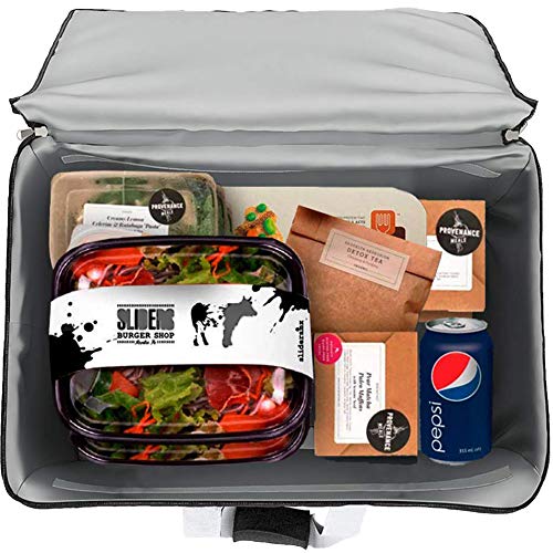 Insulated Delivery Bag Carrier, 18"x12"x10", Waterproof and Leakproof Interior, Uber Eats Doordash Restaurant Catering